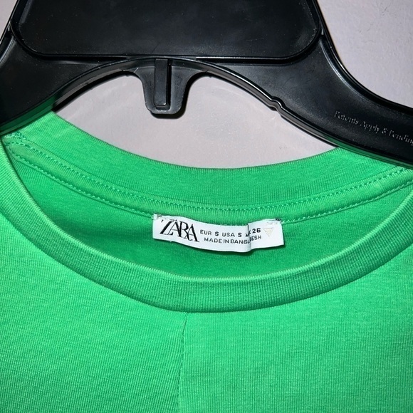 Lime green crop top shirt Zara Small - Picture 2 of 5